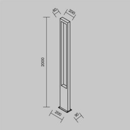 Luminosa Lighting Luminosa Bonn 200Cm Outdoor Bollard Graphite 3000K 1350Lm Ip65 - thumbnail 3