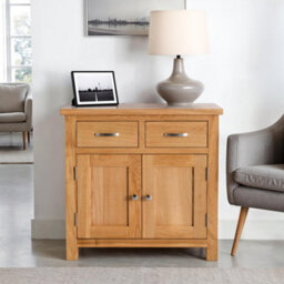 London Oak Mini Sideboard Fully Assembled - By Roseland Furniture - thumbnail 2