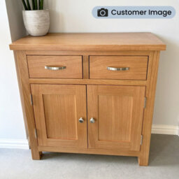 London Oak Mini Sideboard Fully Assembled - By Roseland Furniture - thumbnail 3