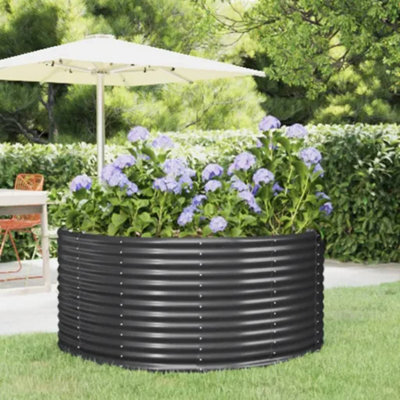 Berkfield Garden Planter Anthracite 140X140X68 Cm Powder-Coated Steel - image 1
