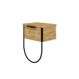 Decortie Norfolk Modern Bedside Table Nightstand 33Cm Bedroom Storage Oak H 44Cm - thumbnail 2