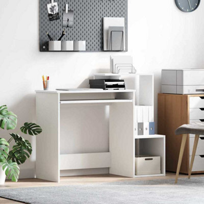 Berkfield White Computer Desk White Chipboard Standard Storage - image 1