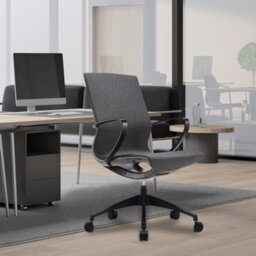 RB UK Nautilus Designs Medium Back Executive Chair With Integrated Height Control And Weight Activated Auto Balance Mechanism, Grey - thumbnail 4