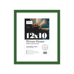 "12X10"" Green Frame With Mount For 9X6"" Pictures 20mm Slim Edge Portrait And Landscape Display With Wall Hooks And Kickstand" - thumbnail 1