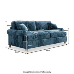 Alfie Navy Blue 4 Seater Sofa For Living Room - Fully Assembled By Roseland Furniture - thumbnail 7
