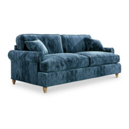 Alfie Navy Blue 4 Seater Sofa For Living Room - Fully Assembled By Roseland Furniture - thumbnail 3