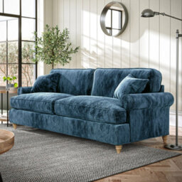 Alfie Navy Blue 4 Seater Sofa For Living Room - Fully Assembled By Roseland Furniture - thumbnail 2