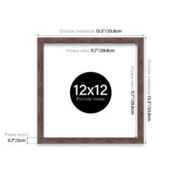 12X12 Walnut Picture Frame (30.5 X 30.5Cm) Poster, Photo, Artwork, Gallery Wall Or Print - thumbnail 3