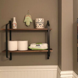 Fativo  2 Tiers Large Floating Shelves Classic Hanging Wall Mounted Display Rack - thumbnail 3