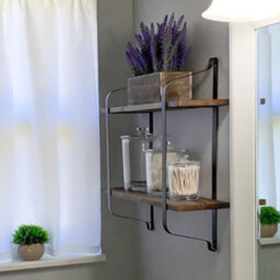 Fativo  2 Tiers Large Floating Shelves Classic Hanging Wall Mounted Display Rack - thumbnail 4