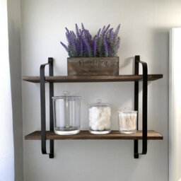 Fativo  2 Tiers Large Floating Shelves Classic Hanging Wall Mounted Display Rack - thumbnail 5