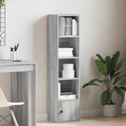 Berkfield Bookcase Grey Sonoma 31X24X127 Cm Engineered Wood - thumbnail 3