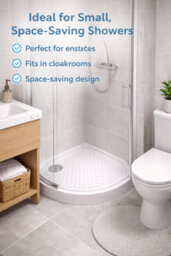 Shopnbits Corner Shower Mat Non Slip 54X54Cm Quadrant Shower Mat Anti Slip Anti Mould With Suction Cups White Bathroom Mat - thumbnail 2