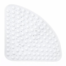 Shopnbits Corner Shower Mat Non Slip 54X54Cm Quadrant Shower Mat Anti Slip Anti Mould With Suction Cups White Bathroom Mat - thumbnail 1