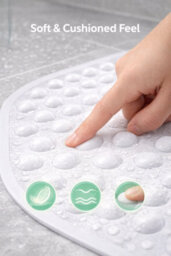Shopnbits Corner Shower Mat Non Slip 54X54Cm Quadrant Shower Mat Anti Slip Anti Mould With Suction Cups White Bathroom Mat - thumbnail 4