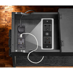 Slim Smart Bedside End Table With Power And Usb Outlets Black - thumbnail 6