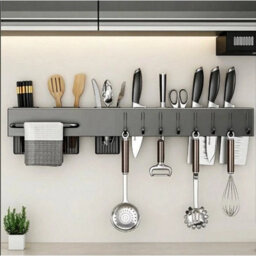 New Stainless Steel Wall Mounted Holder Nail Free Storage Rack With Hook - thumbnail 6