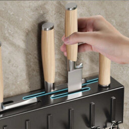 New Stainless Steel Wall Mounted Holder Nail Free Storage Rack With Hook - thumbnail 5