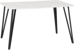 Seconique Marlow White Marble Effect Dining Table With 4 Sheldon Ivory Boucle Fabric Chairs - thumbnail 4
