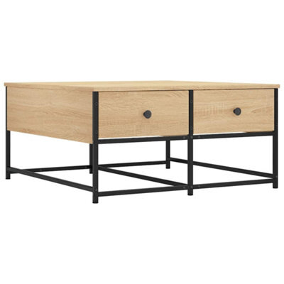Berkfield Durable Coffee Table Sonoma Oak 80X80X40 Cm Engineered Wood - image 1