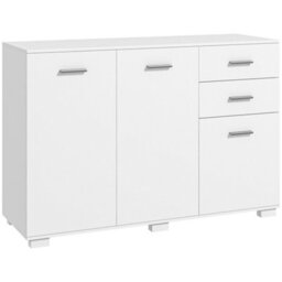 Wyld Haus Fini Refa White Modern Sideboard - 2 Drawers, 3 Doors, Adjustable Shelf - 106W X 35D X 76H Cm - thumbnail 3