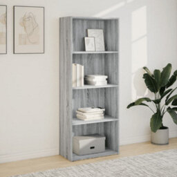 Berkfield Versatile Bookcase Grey Sonoma 60X30X152 Cm Engineered Wood - thumbnail 3