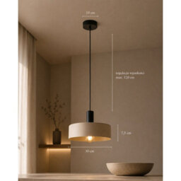 Luminosa Lighting Luminosa Latte Dome Pendant Ceiling Light Beige 1X E27 - thumbnail 3