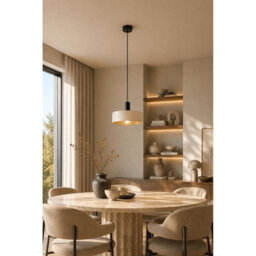 Luminosa Lighting Luminosa Latte Dome Pendant Ceiling Light Beige 1X E27 - thumbnail 4