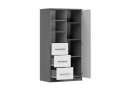 Arte Sophisticated Grey Matt Tall Cabinet H1600mm W800mm D400mm - Stylish Storage For Contemporary Homes - thumbnail 2
