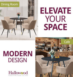 Hallowood Furniture Finley Small Round Dining Table In Black Finish With 4 Light Brown Fabric Armed Chairs - thumbnail 6