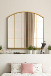 Mirroroutlet The Arcus Gold Framed Arched Window Leaner/wall Mirror 100Cm X 100Cm - thumbnail 5