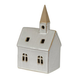 Alora Ceramic Church With Led Light Illuminated Christmas Village Piece - thumbnail 3