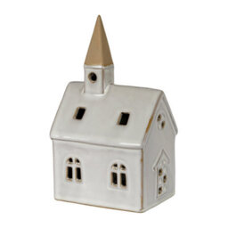 Alora Ceramic Church With Led Light Illuminated Christmas Village Piece - thumbnail 1