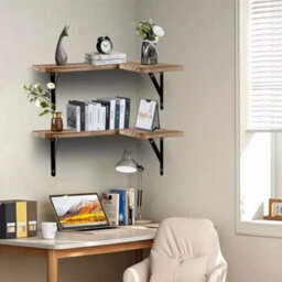 4 Corner Floating Shelves Wooden Wall Storage - thumbnail 4