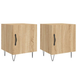 Berkfield Bedside Cabinets 2 Pcs Sonoma Oak 40X40X50 Cm Engineered Wood - thumbnail 2