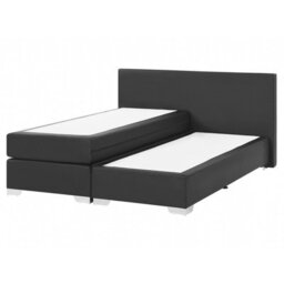 Beliani Divan Bed Faux Leather President 160 X 200 Cm (Eu King Size) Black - thumbnail 5