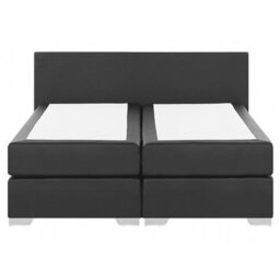Beliani Divan Bed Faux Leather President 160 X 200 Cm (Eu King Size) Black - thumbnail 4