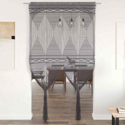 Berkfield Macrame Curtain Anthracite 140X240 Cm Cotton