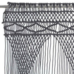 Berkfield Macrame Curtain Anthracite 140X240 Cm Cotton - thumbnail 4