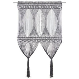 Berkfield Macrame Curtain Anthracite 140X240 Cm Cotton - thumbnail 2