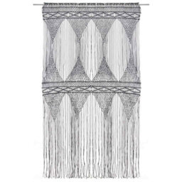Berkfield Macrame Curtain Anthracite 140X240 Cm Cotton - thumbnail 3