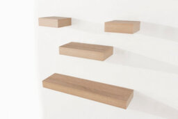 Core Products Oak-Effect Floating Wall Shelves - 4-Piece Hudson Narrow Set For Display And Storage - thumbnail 1
