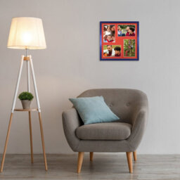 AK Frames 12X12 Purple Sleek Multi Photo Frame With Poppy Red Mount - Holds 4 Apertures (4X) 6X4 Photos - thumbnail 3
