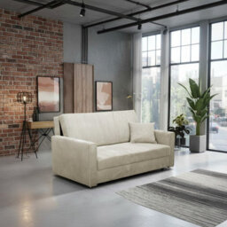 Viva Bis Iii Premium Sofa Bed Chipboard Frame Wavy Springs Polyurethane Foam Sleeping Function 153X85X98Cm Cream - thumbnail 1