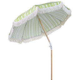 Wyld And Coco Beech Wood Garden Parasol Green White 150Cm Round Tilting - Uv-Resistant Canopy, Cover Included - thumbnail 6