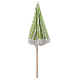 Wyld And Coco Beech Wood Garden Parasol Green White 150Cm Round Tilting - Uv-Resistant Canopy, Cover Included - thumbnail 3