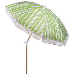 Wyld And Coco Beech Wood Garden Parasol Green White 150Cm Round Tilting - Uv-Resistant Canopy, Cover Included - thumbnail 5