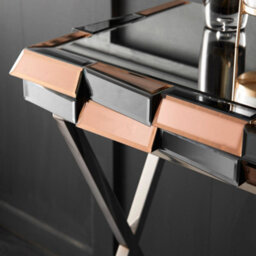 CARME Home Knightsbridge Mirrored Console Table Rosegold Silver - thumbnail 2
