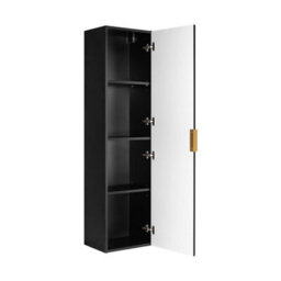 Heze Furniture Flow Wall-Mounted 2 Bathroom Vanity Cabinets Set With Basin 80Cm - Black - thumbnail 4