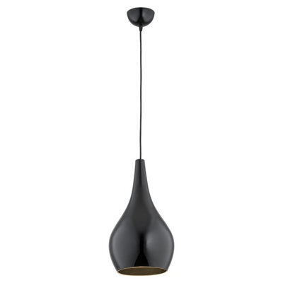 Luminosa Lighting Luminosa Santana Dome Pendant Ceiling Light Black, Shine Black - image 1